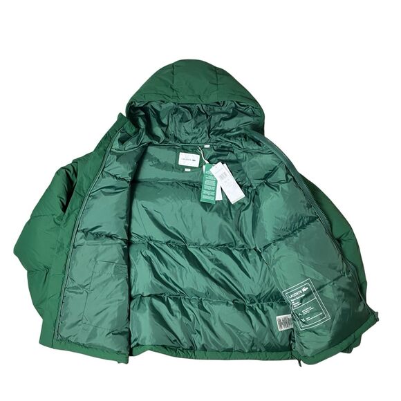 Lacoste Puffer Jacket Mens S Green Quilted Water Repellent *NEEDS REPAIR* BH3522 - Picture 10 of 16
